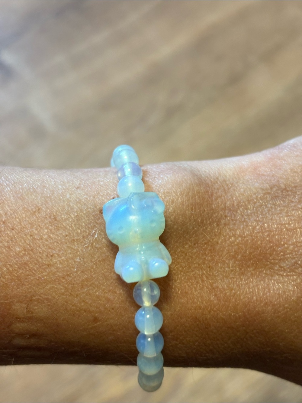 Opalescent Hello Kitty Cat Stretch Bracelet - Women’s Jewelry